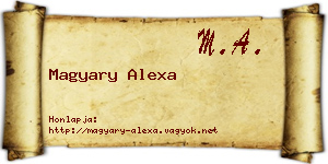 Magyary Alexa névjegykártya